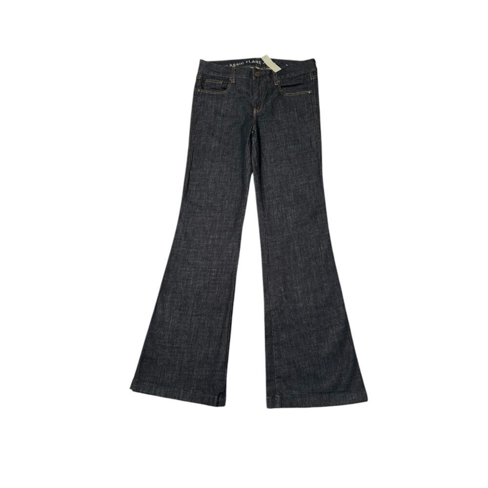 J.Crew Classic Flare Jean Size 29 Inseam 33  Deep Indigo Dark Wash Stretch NWT - Picture 2 of 9